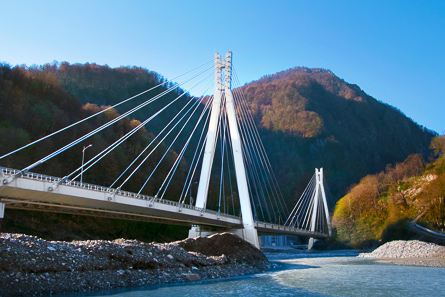 Cable-stayed bridge in Sochi